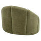 Madeley Chenille Swivel Occasional Chair in Olive - Chocolate Wood
