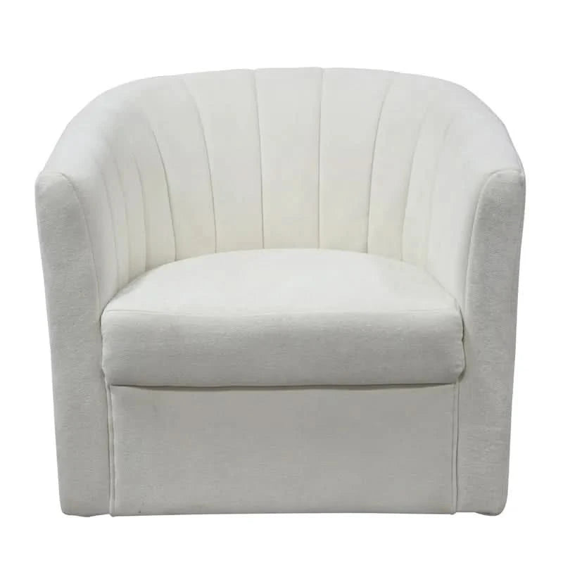 WINTHROP SWIVEL ARMCHAIR CHAIR/OCCASIONAL IVORY CHENILLE - MyChocolateWood