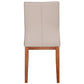 Oakley Leather Dining Chair in Light Mocha with Blackwood Legs - Chocolate Wood