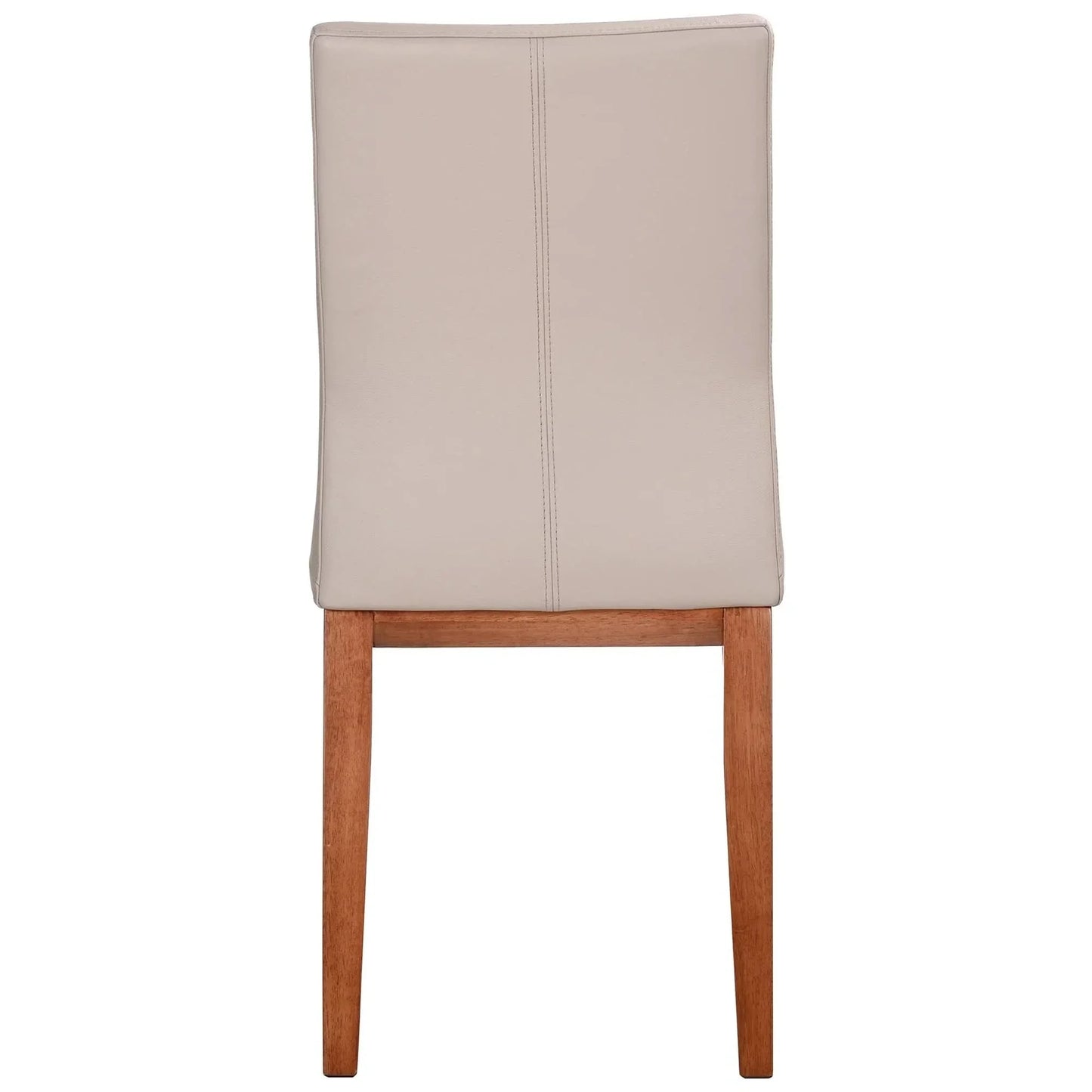 Oakley Leather Dining Chair in Light Mocha with Blackwood Legs - Chocolate Wood