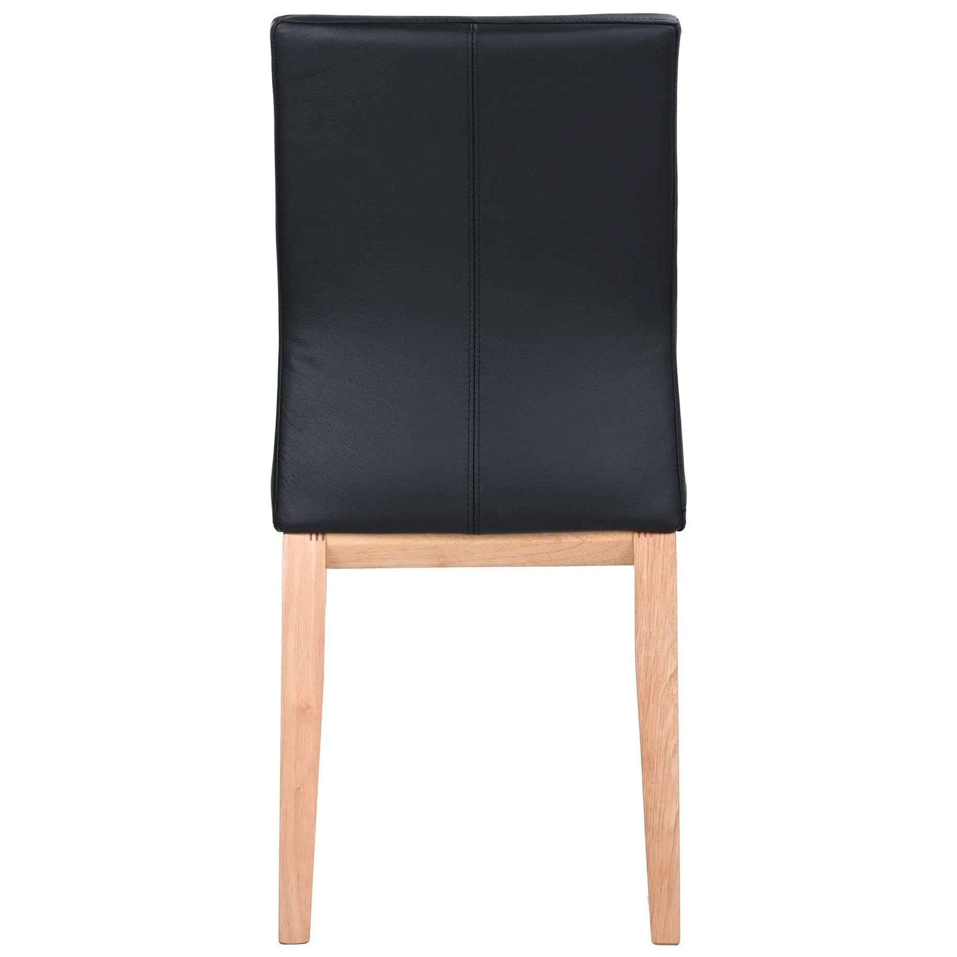 OAKLEY LEATHER DINING CHAIR BLACK - MyChocolateWood