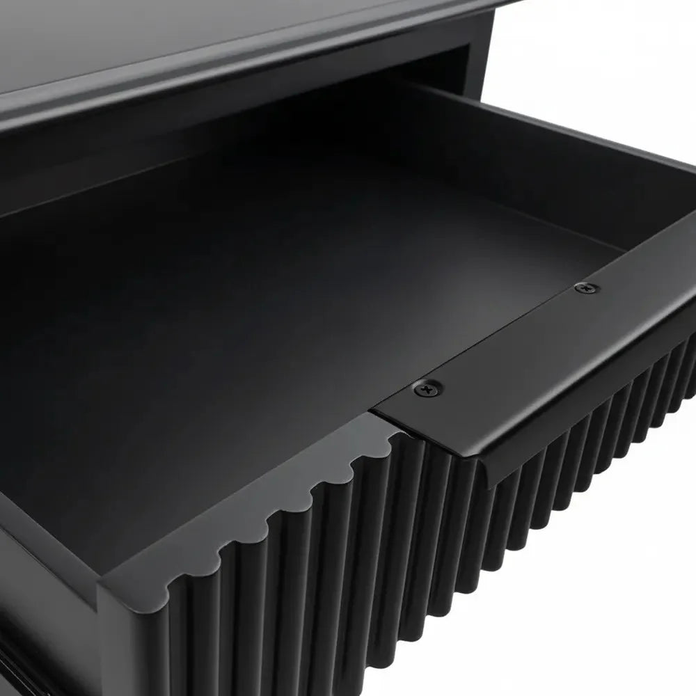 MORETTI 2-DRAWER BEDSIDE TABLE SATIN BLACK SMALL - MyChocolateWood