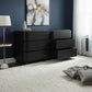 Gatsby Solid Mindi Timber 6-Drawer Dresser / Chest of Drawers in Black - Chocolate Wood