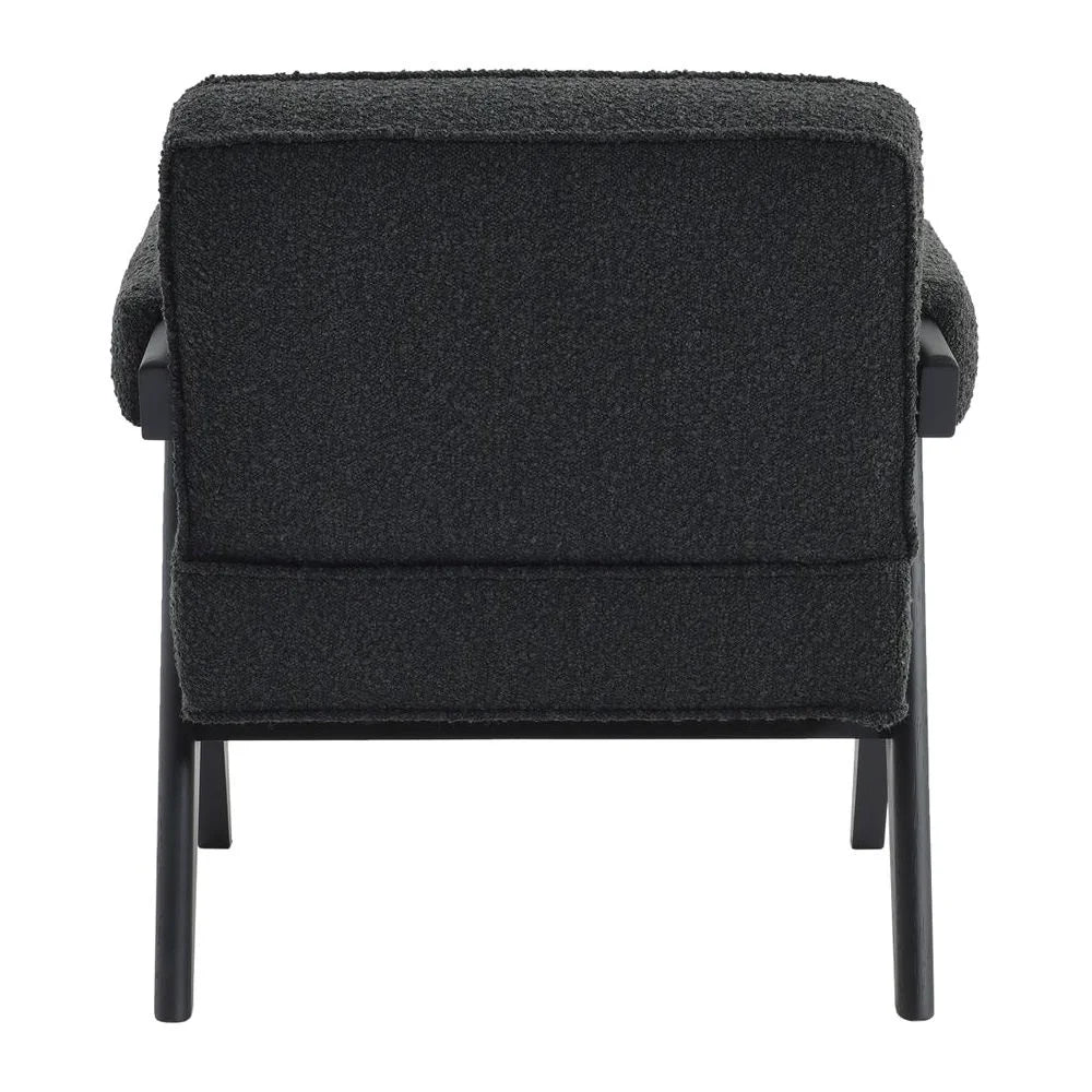 LAYTON BLACK ONYX BOUCLE ARMCHAIR/BLACK PAINTED WOOD FRAME - MyChocolateWood