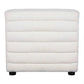 Meredith Boucle Occasional Chair in White - Chocolate Wood