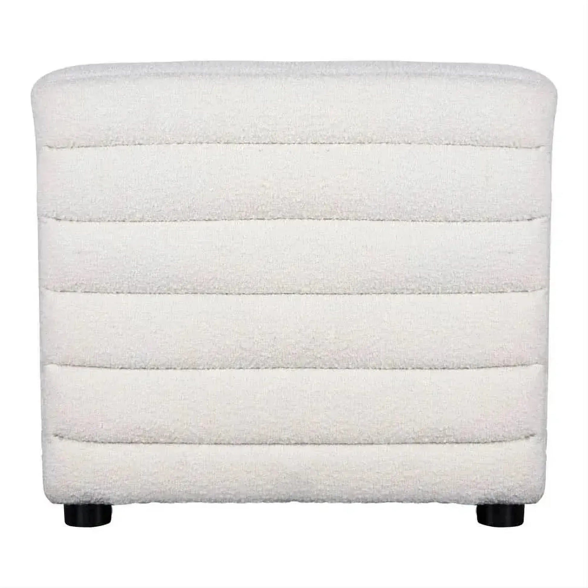 Meredith Boucle Occasional Chair in White - Chocolate Wood