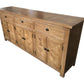 KENSIT HAMPTONS RUSTIC RECYCLED ELM BUFFET/ SIDEBOARD PARQUETRY PATTERN 3 DRAWERS 6 DOORS 200 CM - MyChocolateWood