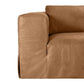 INIGO 3-SEATER LEATHER SLIP COVER SOFA TOP GRAIN COW LEATHER LIGHT BROWN - MyChocolateWood