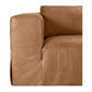 Inigo 3-Seater Leather Slipcover Sofa in Light Brown - Chocolate Wood
