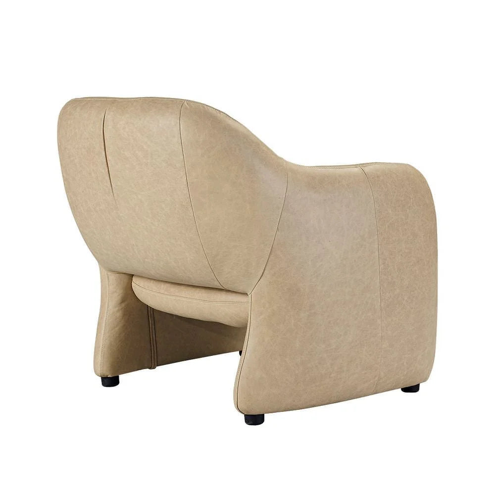 ANDERS TOP GRAIN COW LEATHER ARMCHAIR CAPPUCINO CREAM - MyChocolateWood