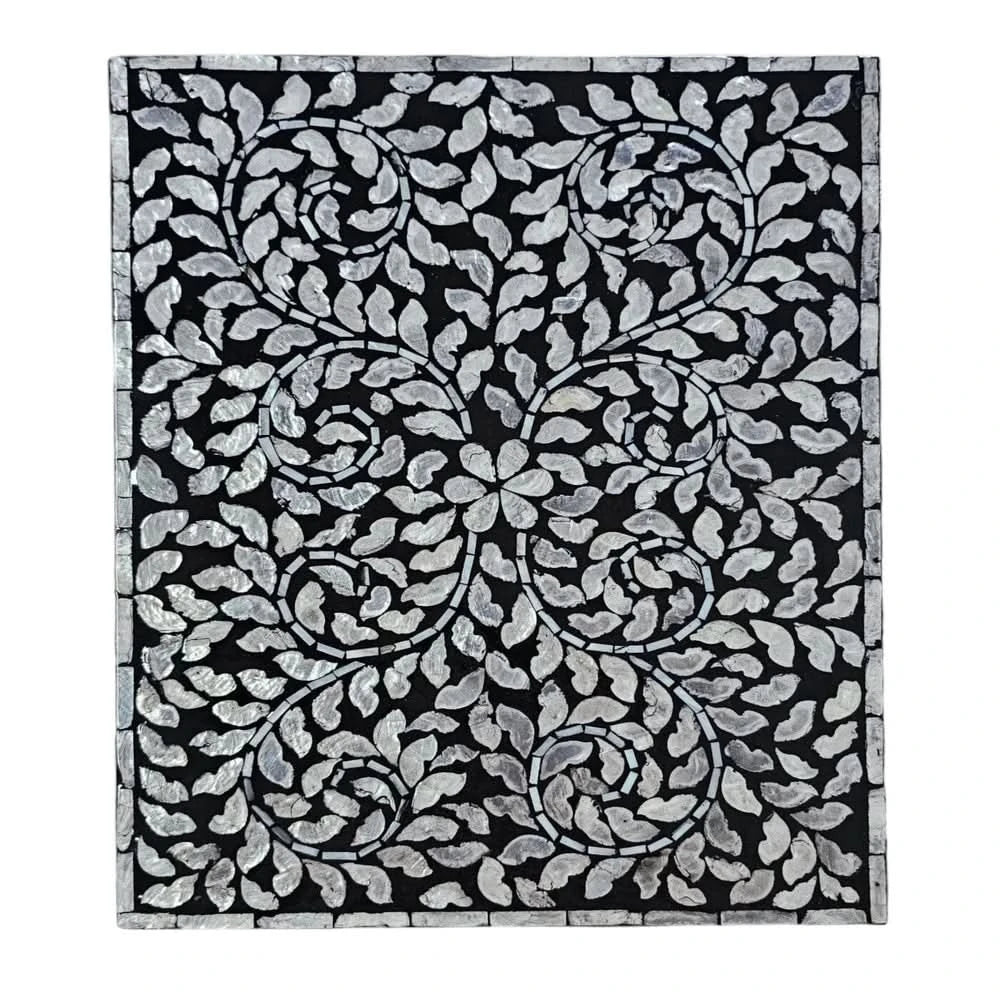 TABITHA MOTHER OF PEARL NOIR BEDSIDE TABLE 1 DRAWER/1CUPBOARD - MyChocolateWood