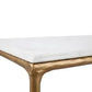SOREN MARBLE RECTANGULAR COFFEE TABLE - BRASS FRAME 120CM - MyChocolateWood