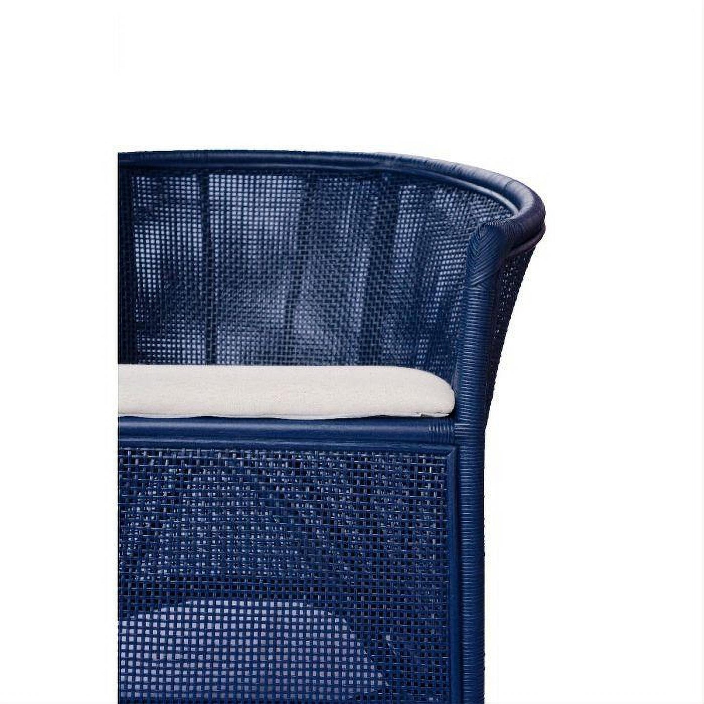 SHERIDAN RATTAN ARMCHAIR ACCENT CHAIR/ LOUNGE CHAIR DEEP BLUE