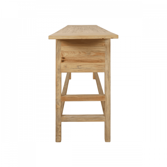 JOELLE 3-DRAWER CONSOLE TABLE/HALL TABLE DISTRESSED RUSTIC NATURAL - MyChocolateWood