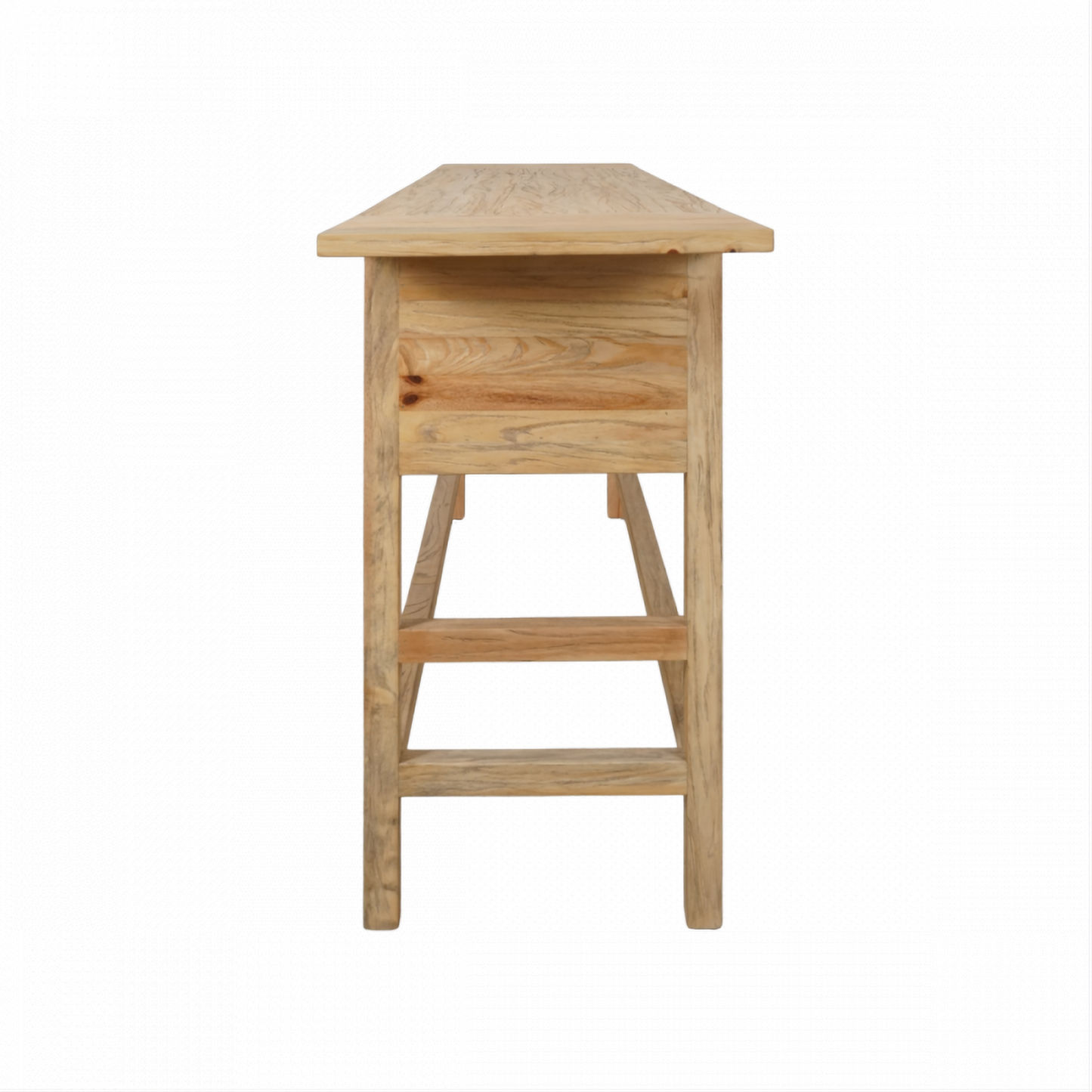 Joelle 3-Drawer Console Table in Distressed Rustic - Chocolate Wood