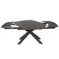 DORIT SWIVEL EXTENSION CERAMIC GLASS DINING TABLE DARK GREY W:120/180CM - MyChocolateWood