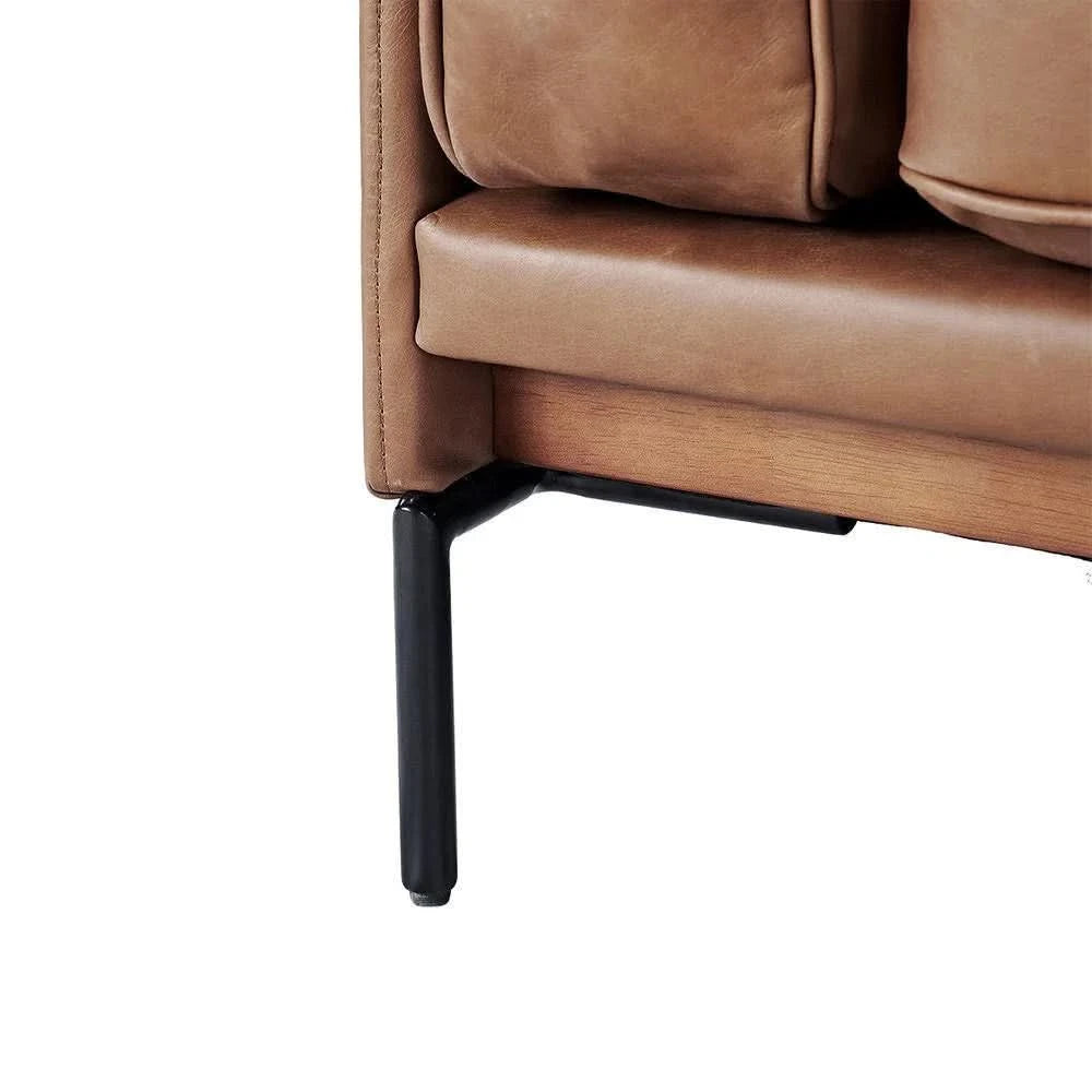 DAVIEN DARK BROWN 2.5 SEATER SOFA TOP GRAIN COW LEATHER - MyChocolateWood