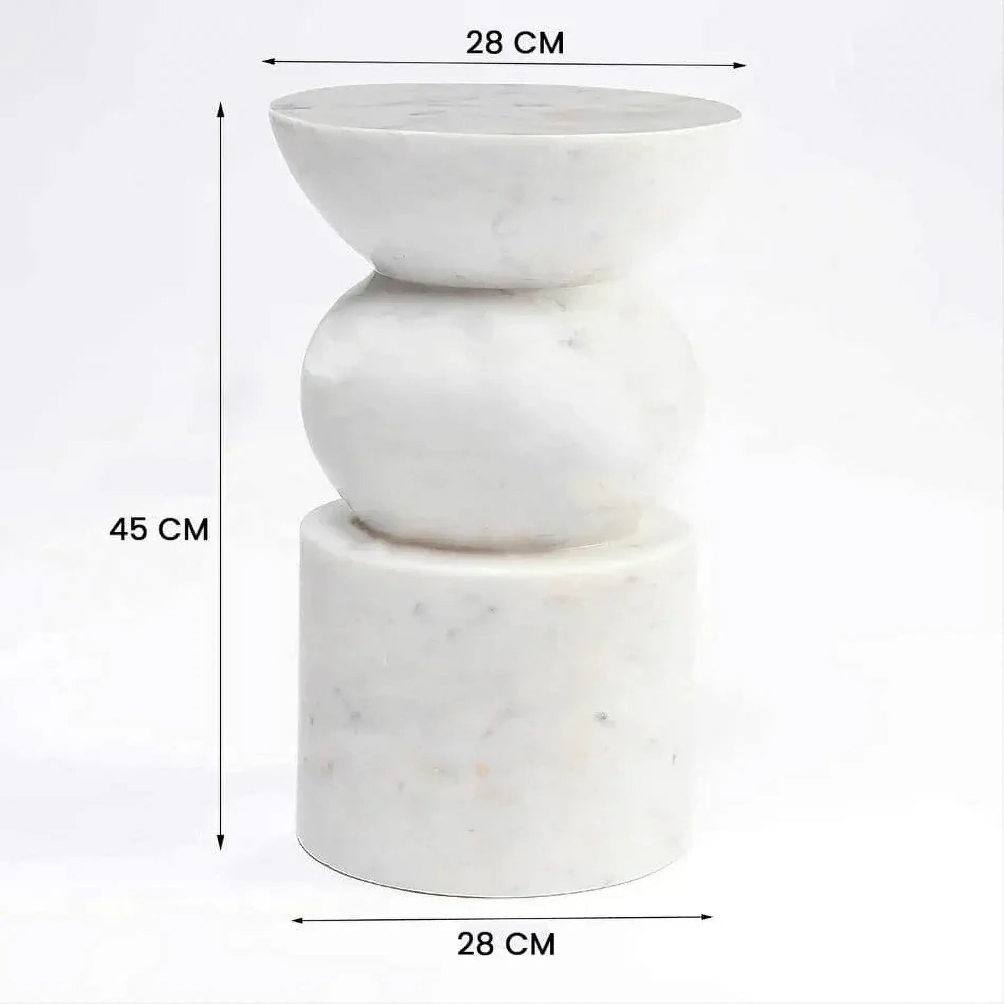 CORNELIUS SOLID MARBLE TABLE/SIDE TABLE/LAMP TABLE/ACCENT TABLE - MyChocolateWood