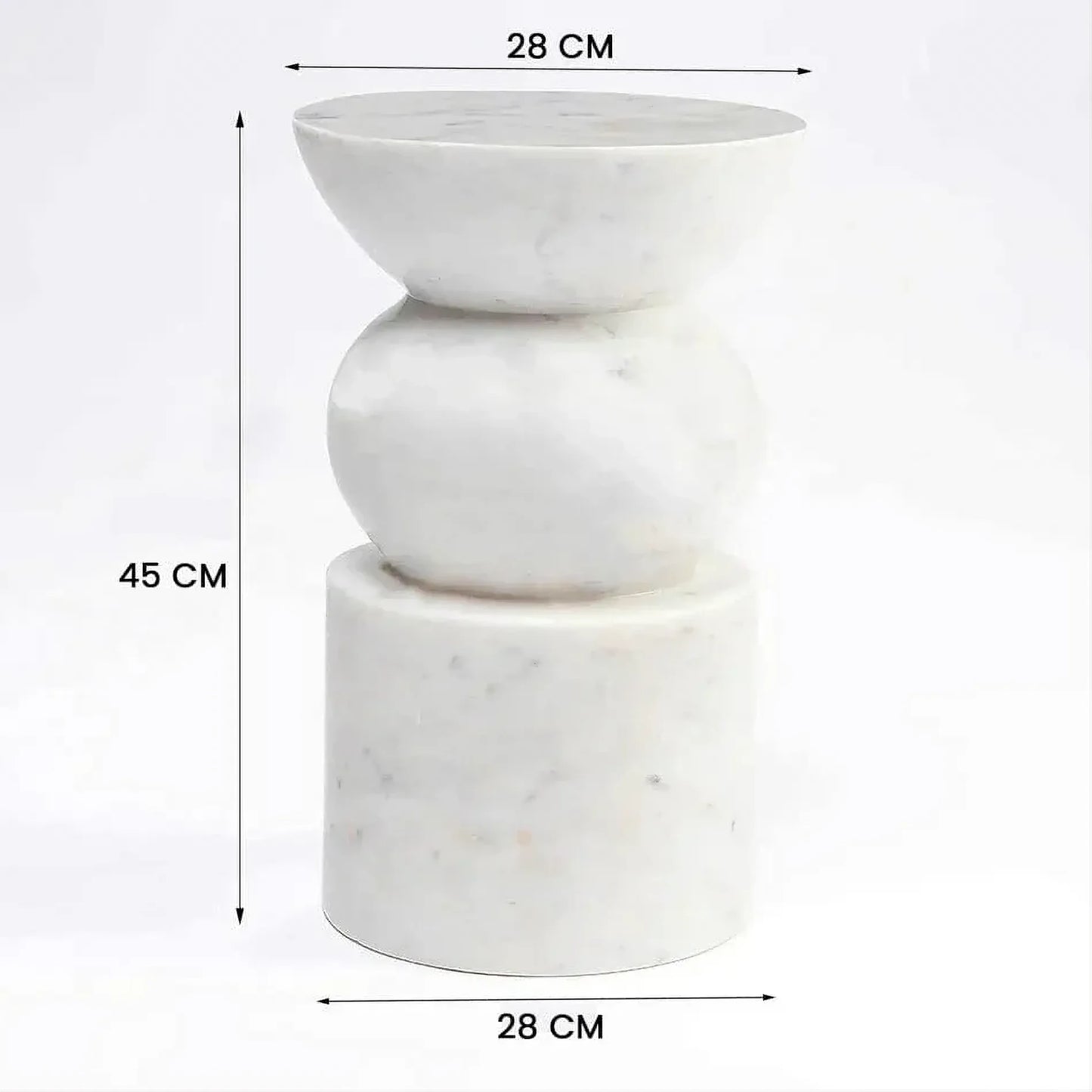 CORNELIUS SOLID MARBLE TABLE/SIDE TABLE/LAMP TABLE/ACCENT TABLE