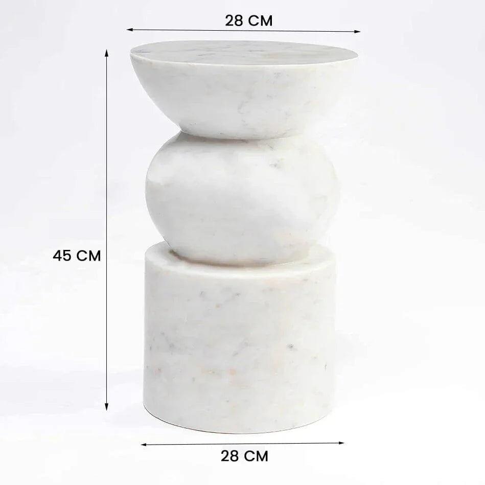 CORNELIUS  SOLID MARBLE TABLE/SIDE TABLE/LAMP TABLE/ACCENT TABLE - MyChocolateWood
