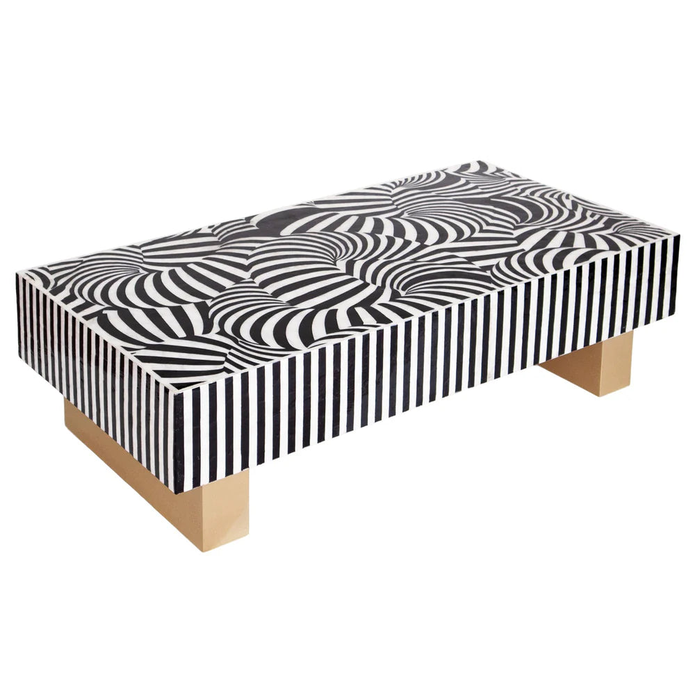 ENIGMA VORTEX NOIR MOTHER OF PEARL HAND INLAY COFFEE TABLE - MyChocolateWood