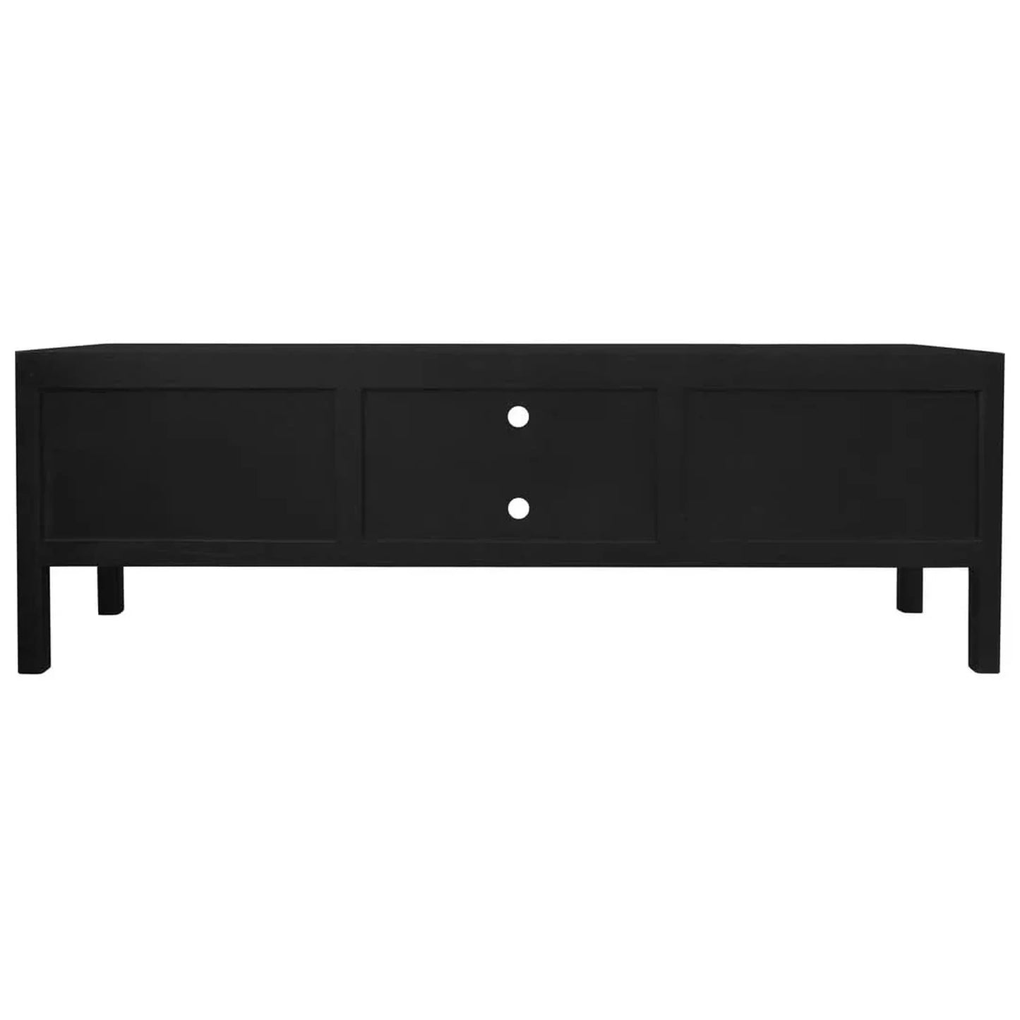 Adelle Solid Mindi Timber 2-Door 4-Drawer Entertainment Unit 180cm in Black - Chocolate Wood