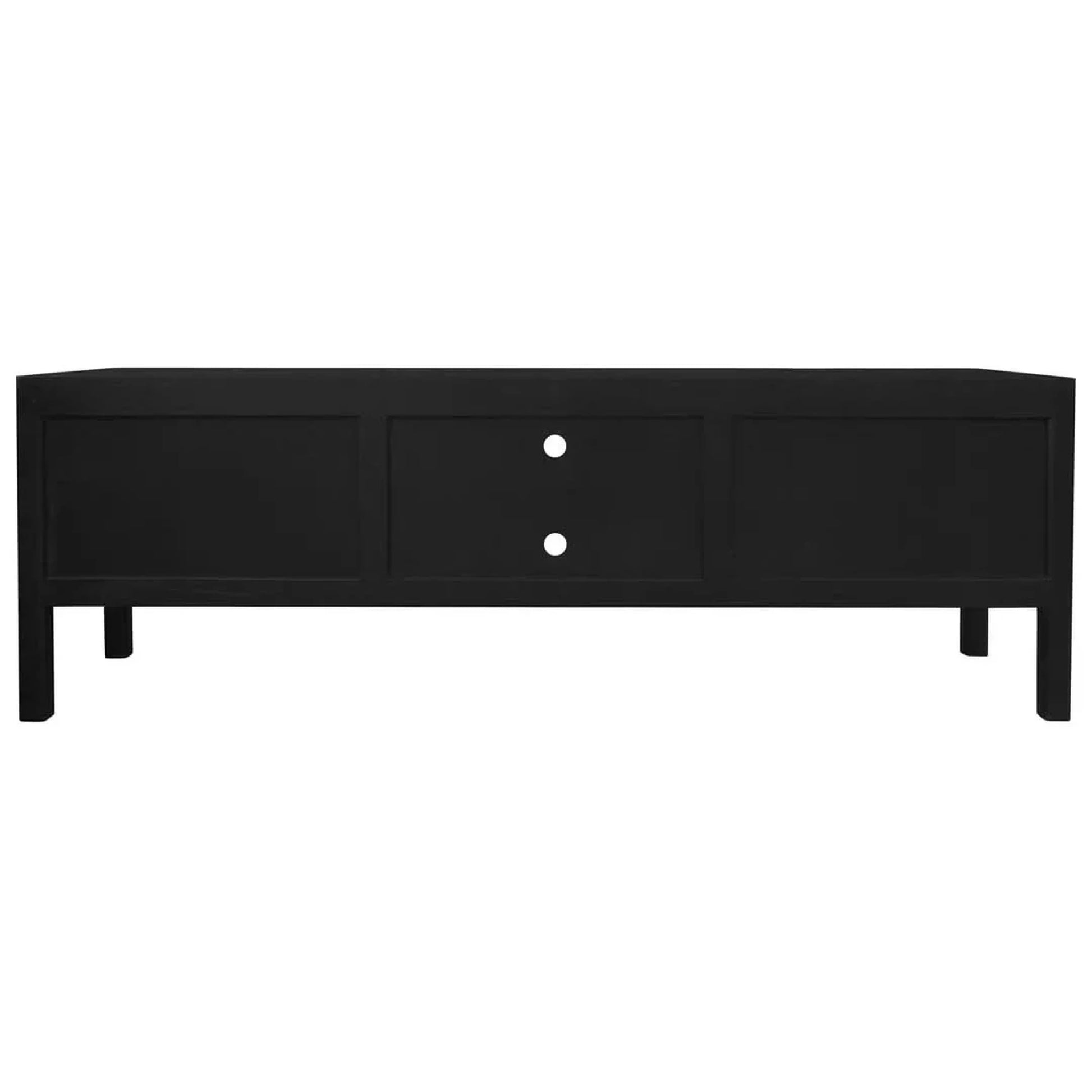 Adelle Solid Mindi Timber 2-Door 4-Drawer Entertainment Unit 180cm in Black - Chocolate Wood