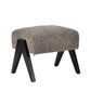 Pellerin Fabric Armchair & Matching Stool in Fawn - Chocolate Wood