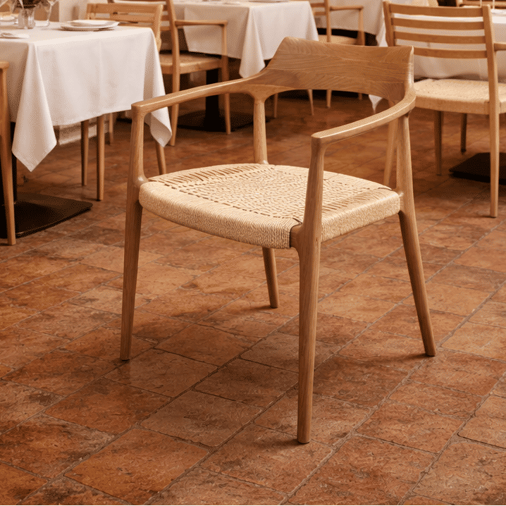 FINNIGAN DINING CHAIR/ARMCHAIR - ASHWOOD & WOVEN ROPE - MyChocolateWood