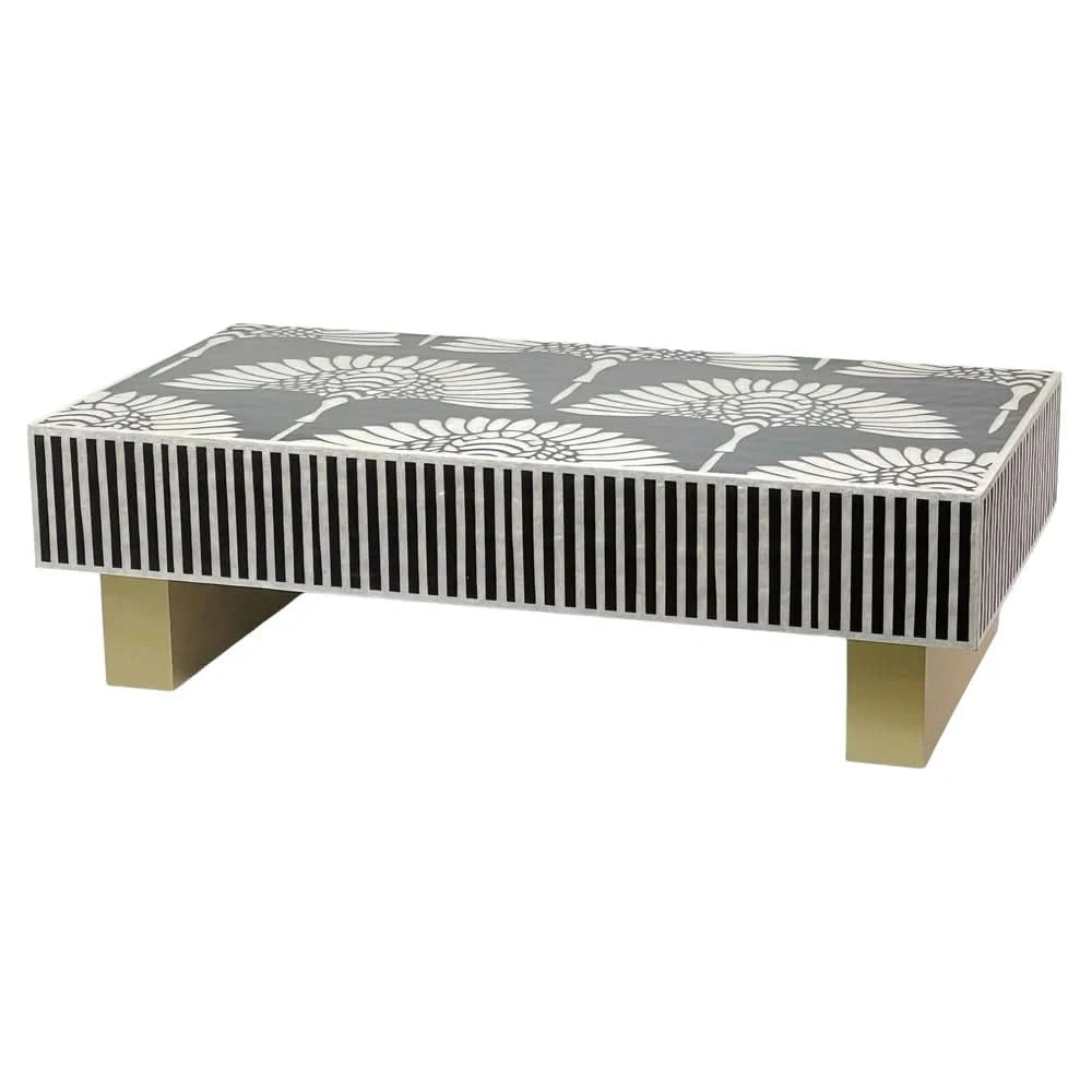 THE CRISANTH MOTHER OF PEARL HAND INLAY COFFEE TABLE - MyChocolateWood