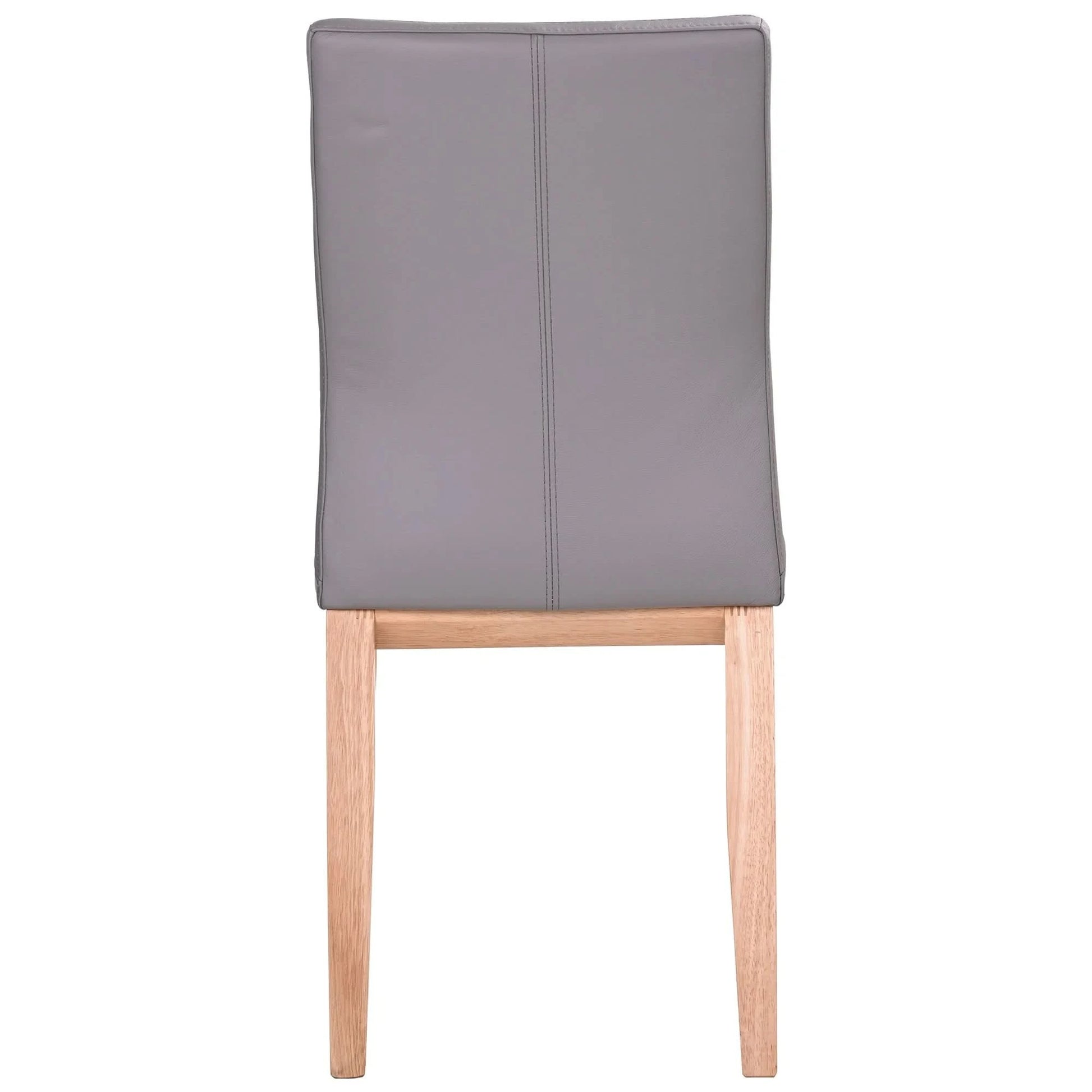 OAKLEY LEATHER DINING CHAIR MID-GRAY/NATURAL - MyChocolateWood