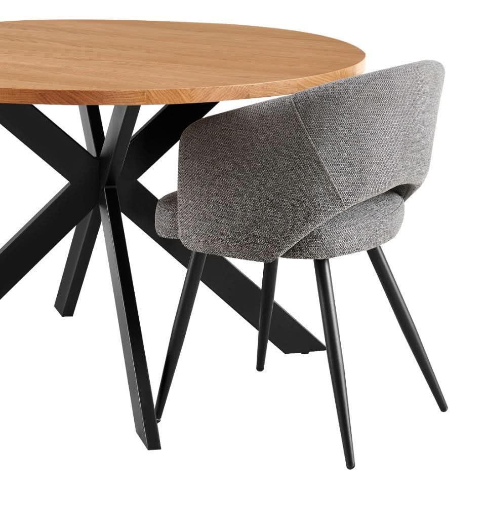 AIMAR FABRIC DINING CHAIR GREY COLOUR - MyChocolateWood