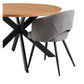 Aimar Fabric Dining Chair in Grey - Chocolate Wood