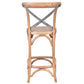 Malmo Cross Back Bar Stool with Grey Metal Straps - Chocolate Wood