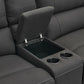 LANCY PREMIUM LEATHER 3 SEATER RECLINER SOFA + 2-SINGLE MANUAL RECLINER  ARMCHAIRS BLACK - MyChocolateWood