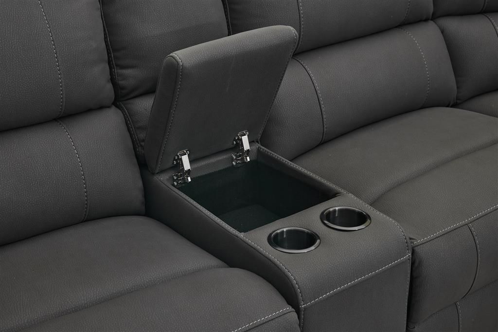 LANCY PREMIUM LEATHER 3 SEATER RECLINER SOFA + 2-SINGLE MANUAL RECLINER  ARMCHAIRS BLACK - MyChocolateWood