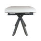 DORIT SWIVEL EXTENSION CERAMIC GLASS DINING TABLE WHITE W:120/180CM - MyChocolateWood