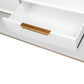 MORETTI 3-DRAWER CONSOLE TABLE/HALL TABLE SATIN WHITE  & GOLD LARGE - MyChocolateWood