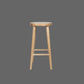 Solid oak stool with natural top and legs, 65cm height, by MyChocolateWood, showcasing a sturdy, minimalist design.