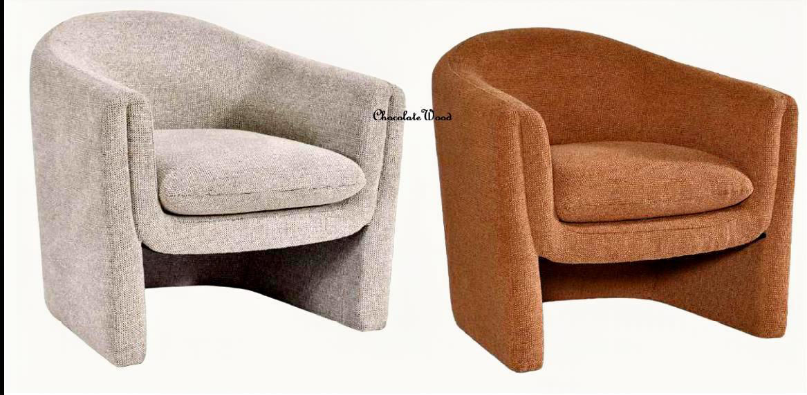 MAGNA CONTEMPORARY FABRIC ARMCHAIR /ACCENT CHAIR/OCCASIONAL CHAIR IN OAT - MyChocolateWood