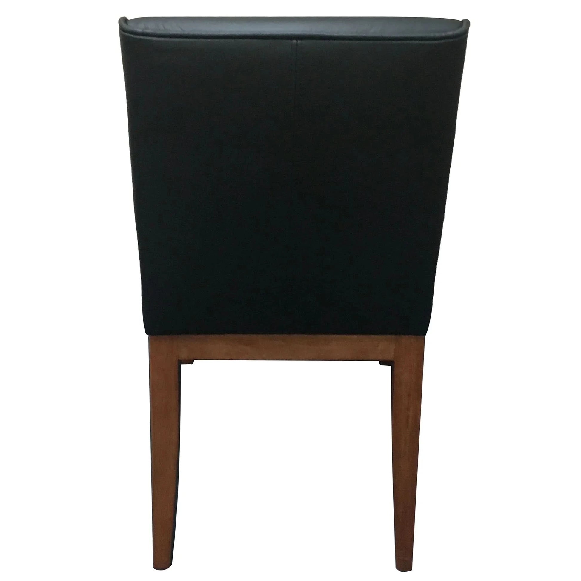 MORROW LEATHER DINING CHAIR BLACK/BLACKWOOD - MyChocolateWood
