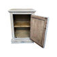 REINA GREYWASHED RECYCLED TIMBER/HERITAGE METAL 1-DOOR BEDSIDE TABLE/CABINET - MyChocolateWood