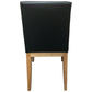 Morrow Leather Dining Chair in Black with Natural Legs - Chocolate Wood