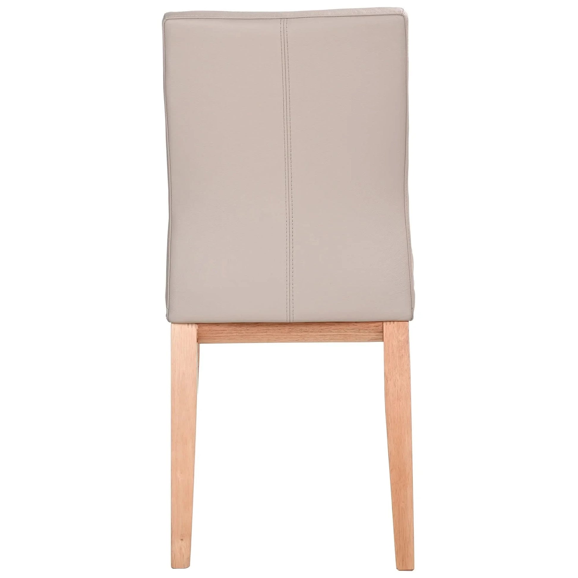 OAKLEY LEATHER DINING CHAIR LIGHT MOCHA/NATURAL - MyChocolateWood