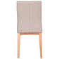 Oakley Leather Dining Chair in Light Mocha with Natural Legs - Chocolate Wood