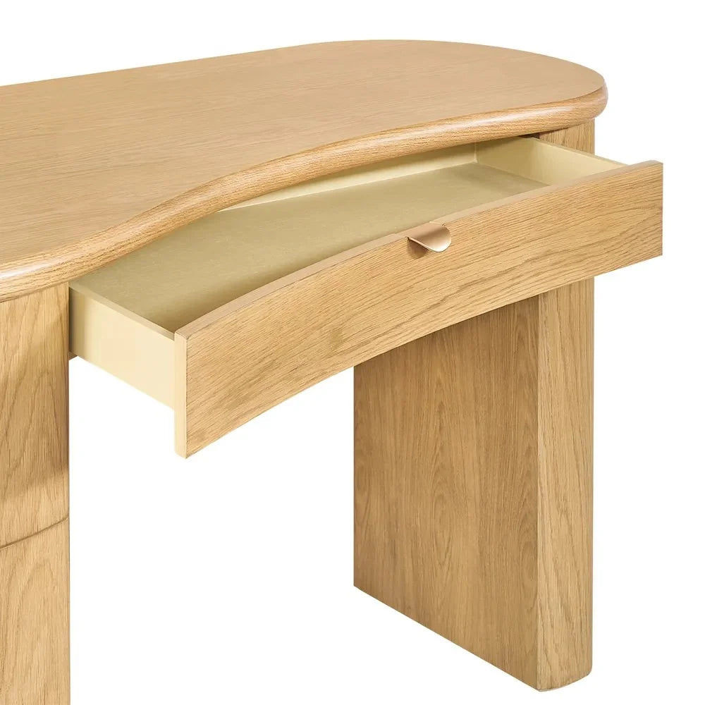 DELMAR  OAK VENEER 4-DRAWER HOME OFFICE DESK/ STUDENT DESK OAK - MyChocolateWood