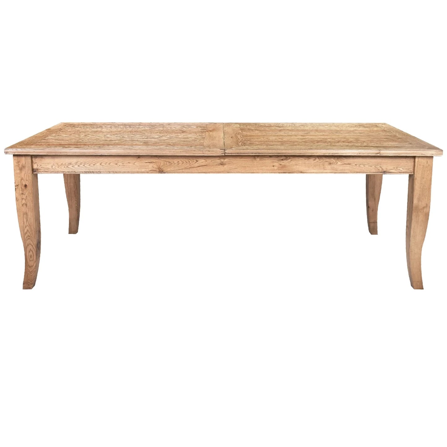 MAGGIO CURVED LEG OAK DOUBLE EXTENSION DINING TABLE W210/260/310 - MyChocolateWood
