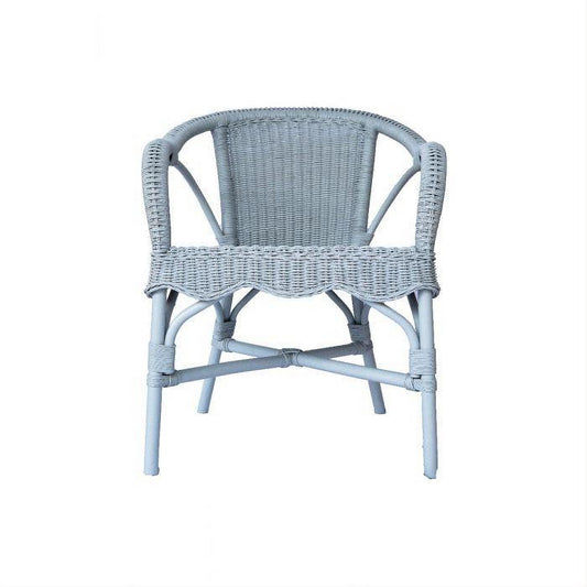 WENGLOR OCEAN BLUE RATTAN ARMCHAIR ACCENT CHAIR/ LOUNGE CHAIR - MyChocolateWood