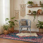 WENGLOR OCEAN BLUE RATTAN ARMCHAIR ACCENT CHAIR/ LOUNGE CHAIR - MyChocolateWood