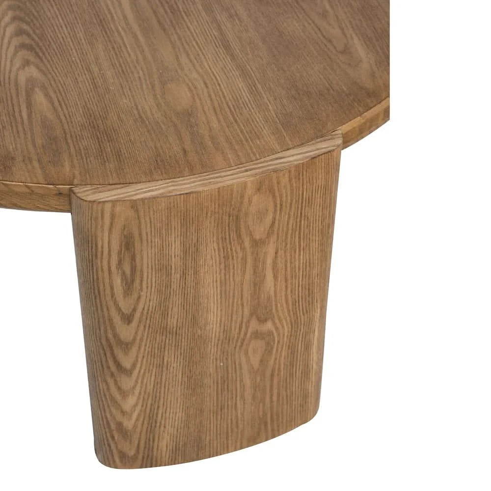 CAYDEN ASH VENEER ROUND COFFEE TABLE NATURAL - MyChocolateWood